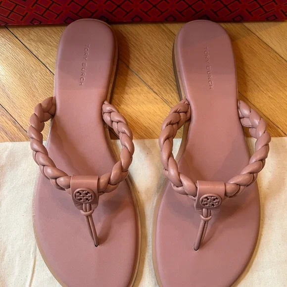Tory Burch Benton Braided Leather Thong Sandals - Picture 4 of 11